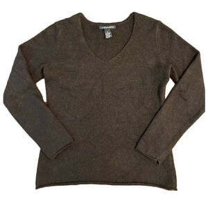 A. Giannetti Dark Brown Angora Fur Wool Blend Sweater Size Medium Rabbit Hair